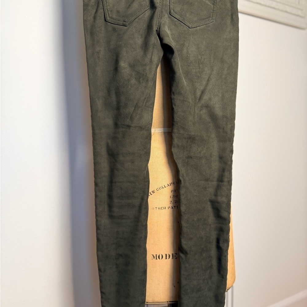 Liverpool Los Angeles suede like dark green skinny pants size 2/26 - Picture 2 of 5